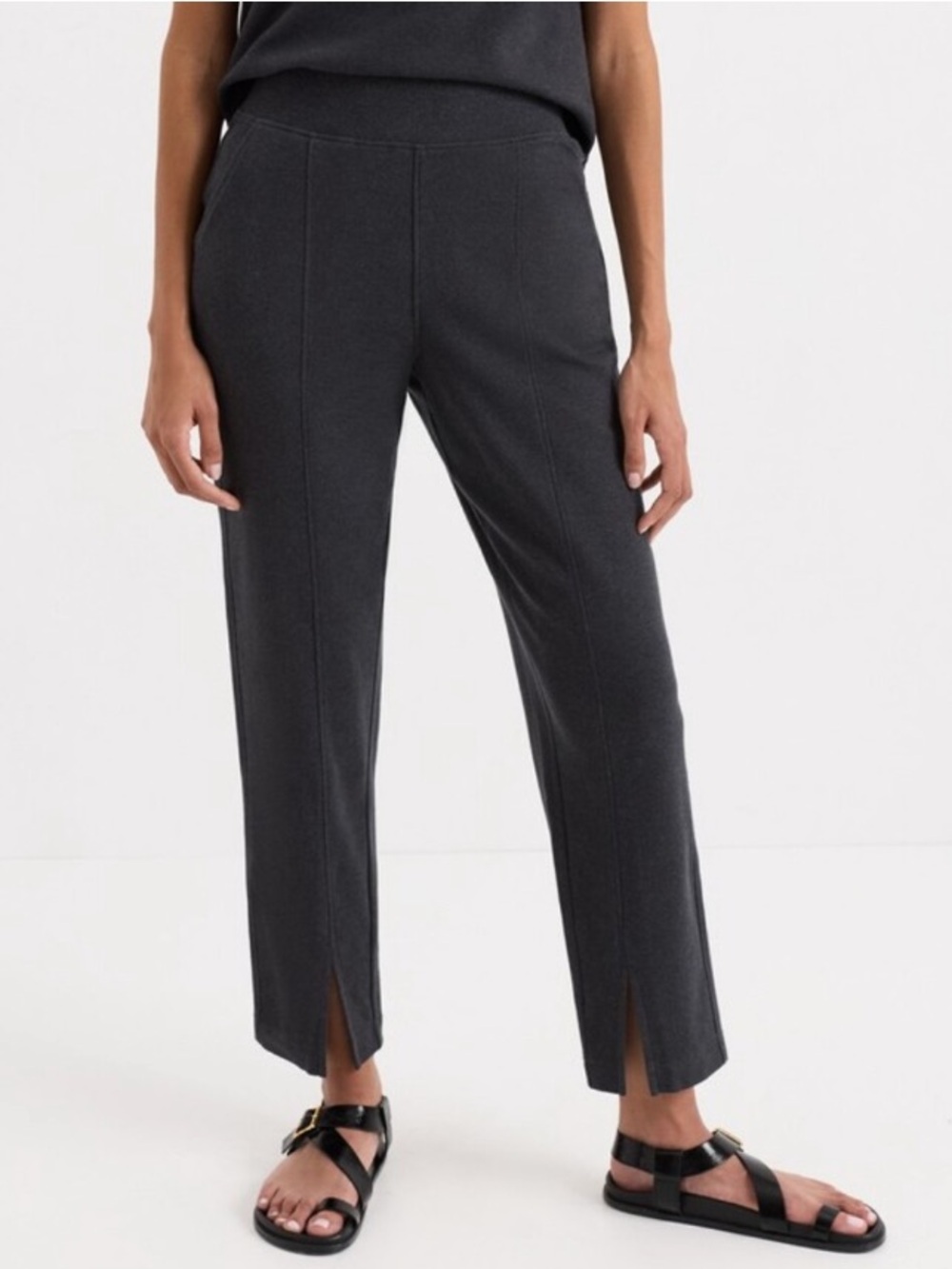Pact 100% Organic Cotton Airplane Tapered High Rise Pull-On Pant Grey Small